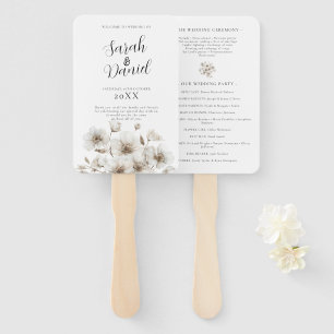 Weiße rustikale Blume Elegante Hochzeit Fächer