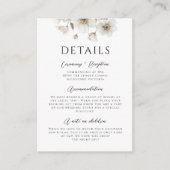 Weiße rustikale Blume Elegante Hochzeiten Details Begleitkarte (Vorderseite)