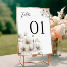 Weiße rustikale Blume Elegante Hochzeiten Tischnum