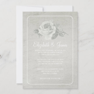 Weiße rustikale Blume/Hochzeitseinladungen Einladung