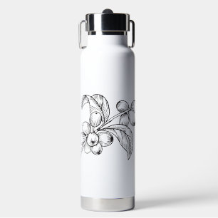 Weiße rustikale Flora Flasche Wasser