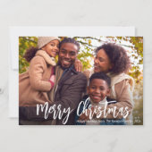 weiße rustikale Foto-Urlaubskarte Feiertagskarte (Vorderseite)