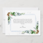 weiße rustikale Foto-Urlaubskarte Feiertagskarte (Rückseite)