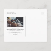 Weiße rustikale Hand Buchstaben ändern das Foto Da Ankündigungspostkarte (Rückseite)