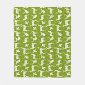 Weiße Rustikale Hirsche auf grünem Fleece Blanket (Vorderseite)