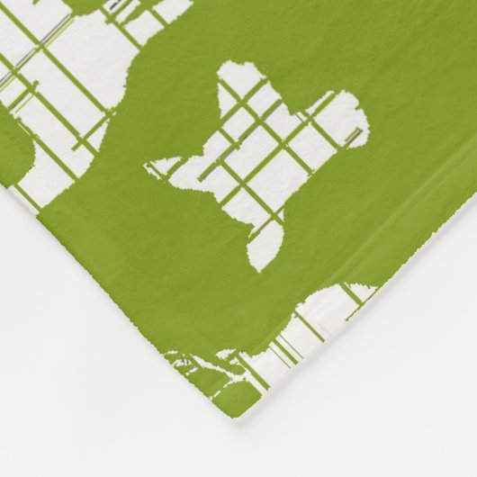 Weiße Rustikale Hirsche auf grünem Fleece Blanket (Ecke)