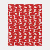 Weiße Rustikale Hirsche auf Red Fleece Blanket (Vorderseite)