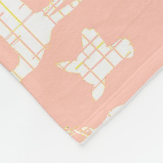 Weiße Rustikale Hirsche auf rosa Fleece Blanket (Ecke)