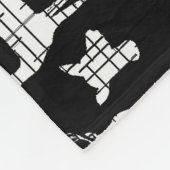 Weiße Rustikale Hirsche auf schwarzem Fleeceblatt Fleecedecke (Ecke)