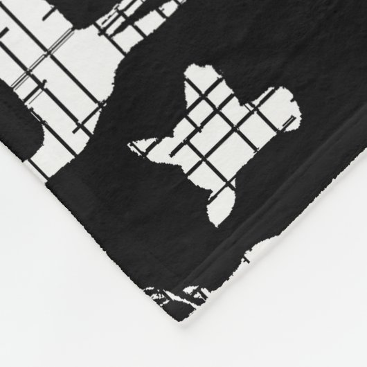 Weiße Rustikale Hirsche auf schwarzem Fleeceblatt Fleecedecke (Ecke)