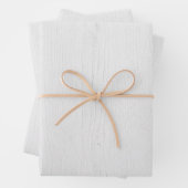 Weiße rustikale Holzdrucke Geschenkpapier Set (Beispiel)