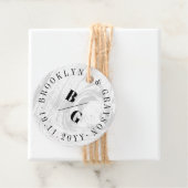 Weiße rustikale Holzfaser Textur Chic Winter Hochz Geschenkanhänger (Beispiel)