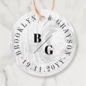 Weiße rustikale Holzfaser Textur Chic Winter Hochz Geschenkanhänger (Vorderseite)