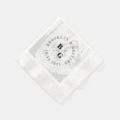 Weiße rustikale Holzfaser Textur Chic Winter Hochz Serviette (Ecke)