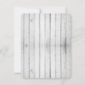 Weiße Rustikale Monogramm-Hochzeitkarte RSVP Karte (Rückseite)