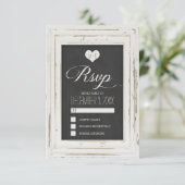 Weiße Rustikale Rahmenhalterung RSVP-Karte 2 RSVP Karte (Stehend Vorderseite)