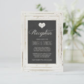 Weiße rustikale Rahmentreppe Hochzeitsempfehlung Begleitkarte (Stehend Vorderseite)