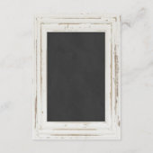 Weiße rustikale Rahmentreppe Hochzeitsempfehlung Begleitkarte (Rückseite)