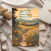 Weiße Rustikale Wildblume Wiesen Hochzeit Save The Date