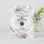 Weiße rustikale Winter-Rose Elegante Hochzeit Einladung (Stehend Vorderseite)