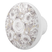 Weiße rustikale Winter-Rose Shabby Chic Kraft Keramikknauf (Rechts)