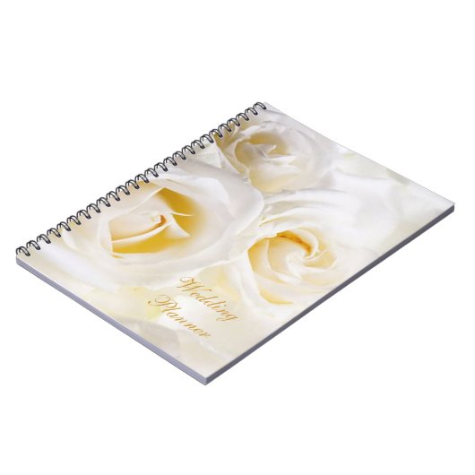 Weiße SahneRosen, die Planer Wedding sind Notizblock (Linke Seite)