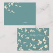 Weiße Sakura Blume Kirschblüten Chic Hochzeit Platzkarte (Vorne/Hinten)