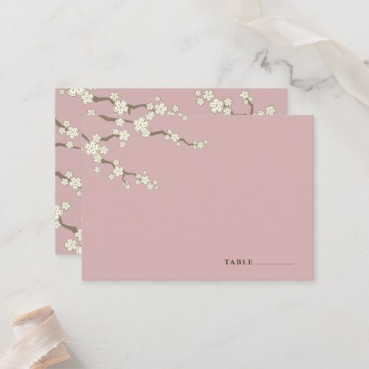 Weiße Sakura Blume Kirschblüten Chic Hochzeit Platzkarte (Vorderseite/Rückseite Beispiel)