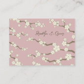 Weiße Sakura Blume Kirschblüten Chic Hochzeit Platzkarte (Rückseite)