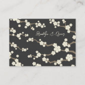 Weiße Sakura Blume Kirschblüten Chic Hochzeit Platzkarte (Rückseite)