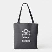 Weiße Sakura-Blüte - Holzkohle Tasche (Rückseite)