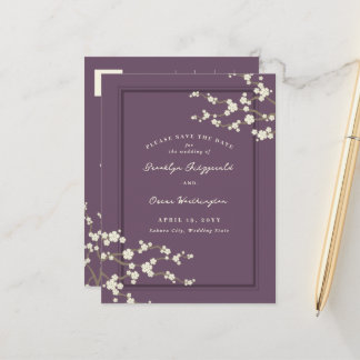 Weiße Sakura-Kirschblüten Asiatische Hochzeitseinl Ankündigungspostkarte