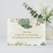 Weiße Salbei-Blume-Hochzeit Dankeskarte (Stehend Vorderseite)