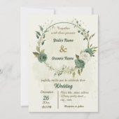 Weiße Salbei-Blume-Hochzeit Einladung (Vorderseite)