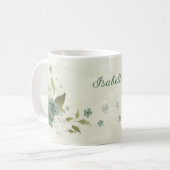 Weiße Salbei-Blume Kaffeetasse (Vorderseite Links)