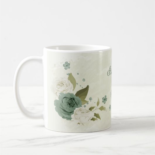 Weiße Salbei-Blume Kaffeetasse (Links)