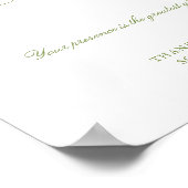 Weiße & Salbei Grüne Karten & Geschenke Digitales Poster (Ecke)