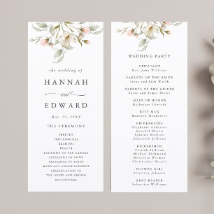 Weiße Salbei-Röte Elegante Florale Hochzeitszeremo Programm