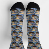 Weiße Samojeden Weihnachtsboot Feiertage Socken (Oben)