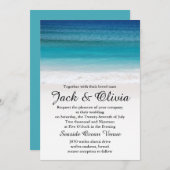 Weiße Sand-Ozean-Strand-Hochzeits-Einladung Einladung (Vorne/Hinten)