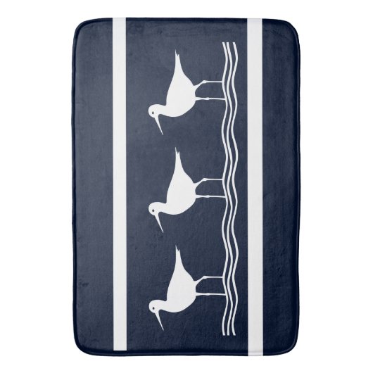 Weiße Sand Pipers weiche Marine Badematte (Vorderseite Vertikal)