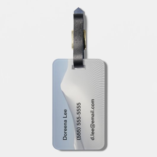 Weiße Sande Gepäckanhänger (Rückseite vertikal)