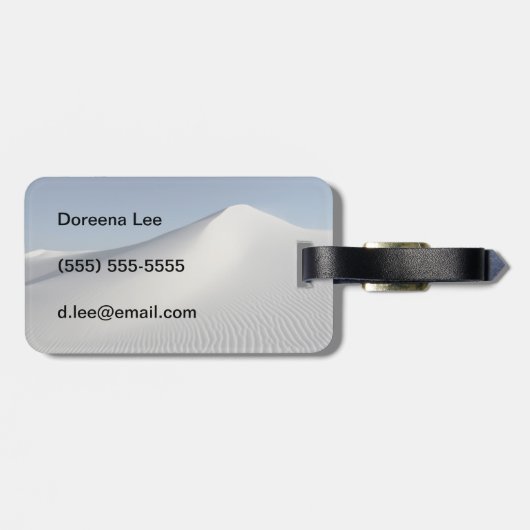 Weiße Sande Gepäckanhänger (Rückseite horizontal)