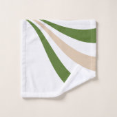 Weiße, sandige und palmengrüne Welle Badhandtuch Set (Waschlappen)