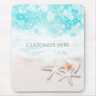 Weiße Sandstrand-Seestern Blaue Ozean-Tropen Mousepad