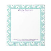 Weiße sanfte Blume Notizblock (Vorderseite)