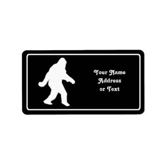 Weiße Sasquatch-Silhouette für dunkle Hintergründe Adressaufkleber