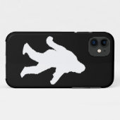 Weiße Sasquatch-Silhouette für dunkle Hintergründe Case-Mate iPhone Hülle (Rückseite (Horizontal))