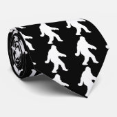 Weiße Sasquatch-Silhouette für dunkle Hintergründe Krawatte (Gerollt)