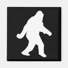 Weiße Sasquatch-Silhouette für dunkle Hintergründe Magnet